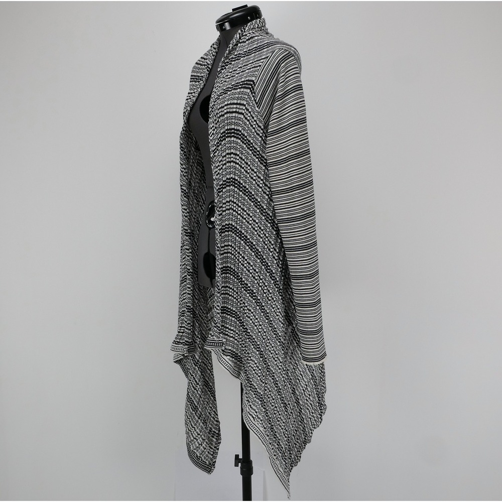 Ioanna Kourbela Cardigan Handkerchief Hem Striped Knit Monochrome Women's M‎ - Picture 4 of 11